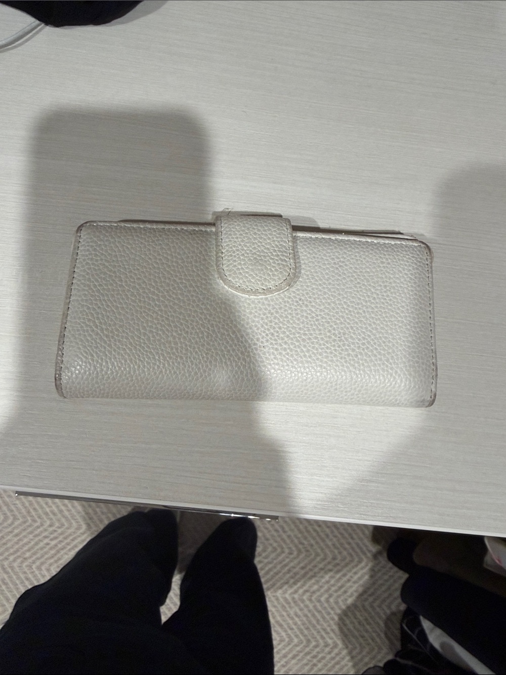 Classic White Leather Wallet Clutch - Women's Wallet